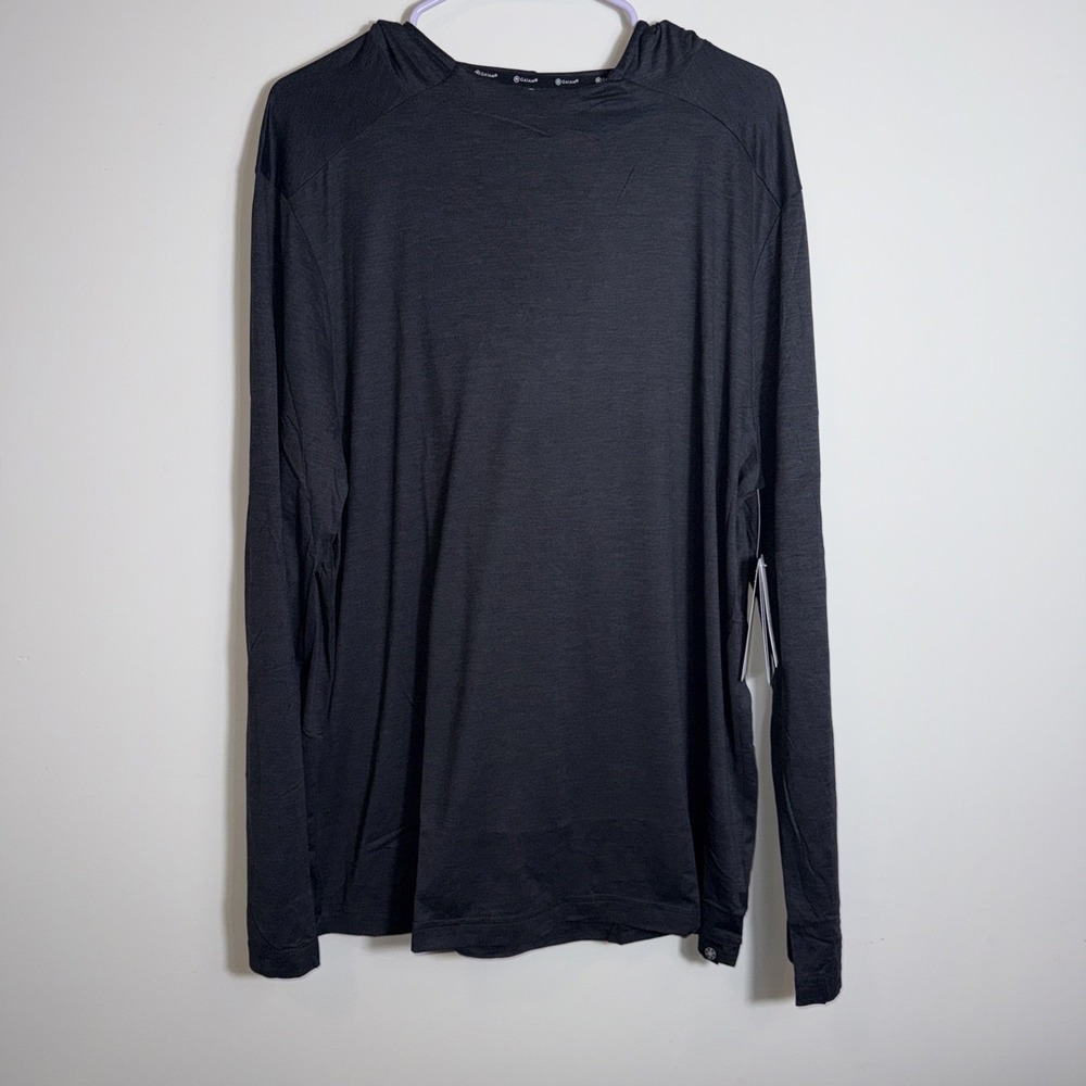 Gaiam Mens Everyday Basic Hoodie Sweatshirt Fitness Slim Fit Black XL Activewear